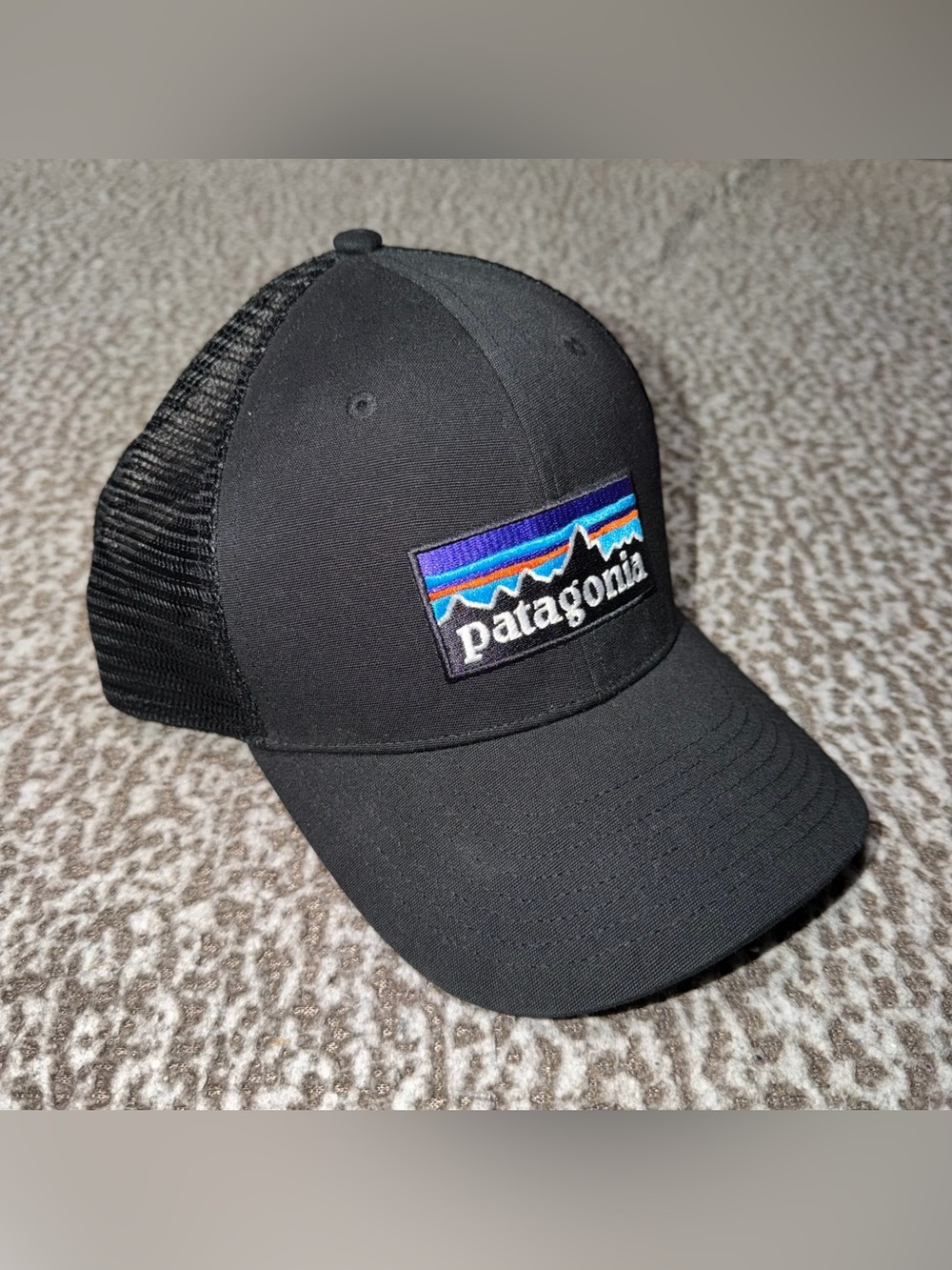 Patagonia Black Cap with Multicolor Mountain Patch